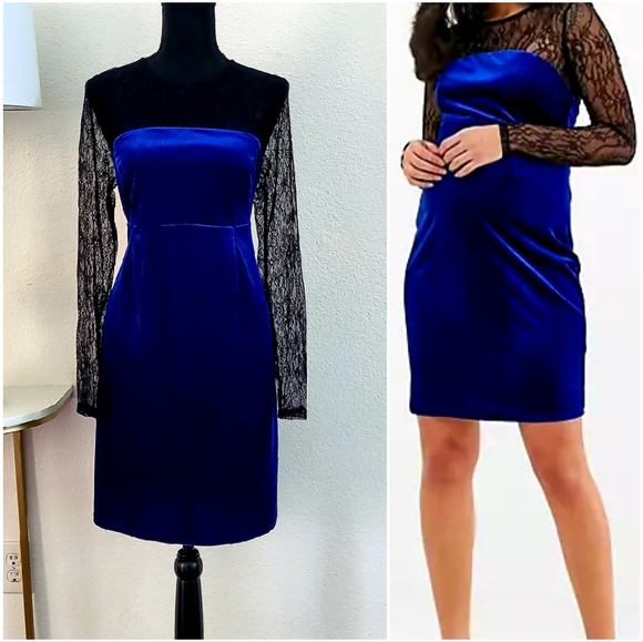 Lace & Velvet Maternity Dress - Size 10 - Picture 1 of 6